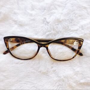 Bailey Brown Cat Eye Clear Bi-Focal Reader Glasses